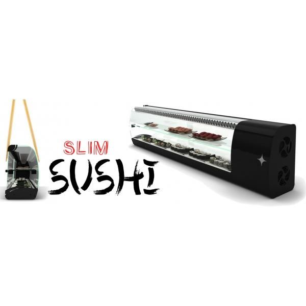 Vitrine réfrigérée slim pour sushi 6 bacs gn 1/6 pour professionnel - synergies_0