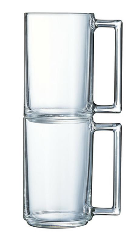 MUG DROIT TRANSPARENT VERRE 32 CL Ø 7,2 CM A LA BONNE HEURE LUMINARC