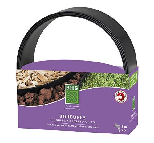 BHS VPGN12 - Bordures de jardin noir - Kit rouleau de 5 m avec 5 pieux - Biocontrôle_0