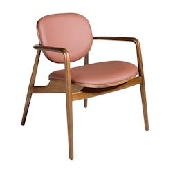 AC ANGEL CERDA Angel Cerdá Fauteuil en similicuir marron et noyer 4118C 65 x 64 x 75 - marron fourrure 8435631024422_0
