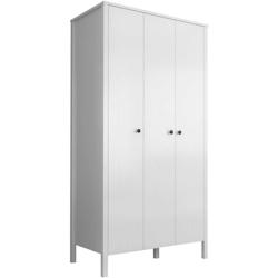 Armoire 3 portes en aggloméré Frannie Hanah Home - blanc 8684283786381_0