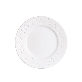 ASSIETTE PLATE BLANCHE AVEC MOTIF GOUTTE D'EAU 21.5CM EN PORCELAINE - CHEF & SOMMELIER - WATER PEARL