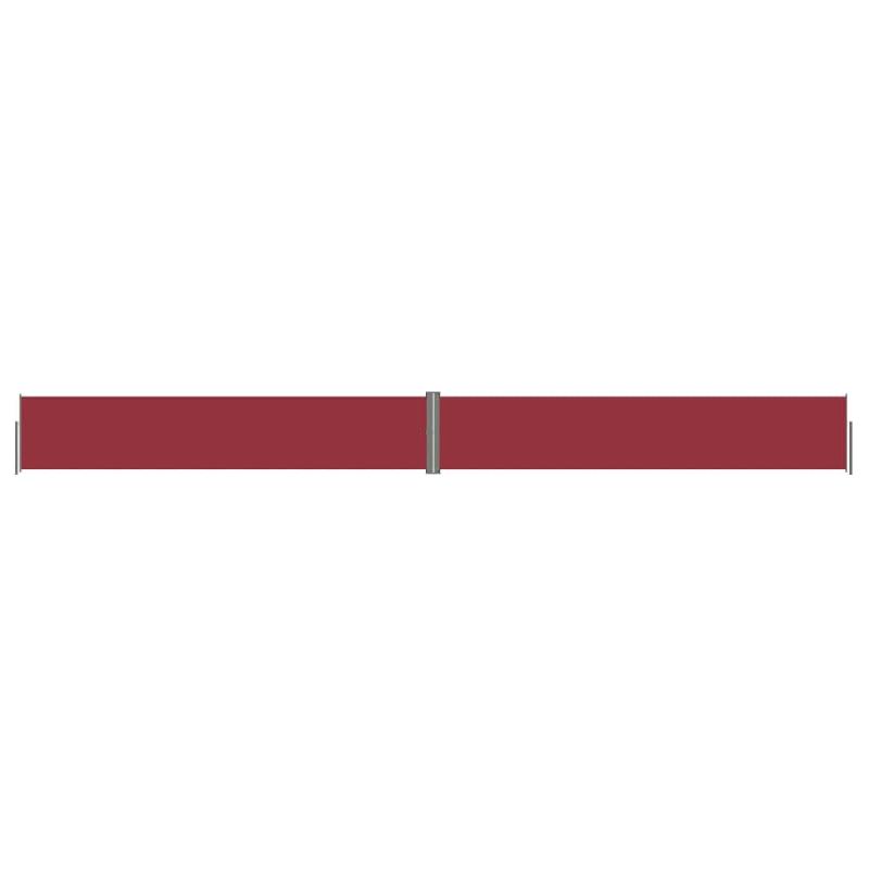 Auvent paravent store brise-vue latéral rétractable - Protection visuelle pour jardin, terrasse, balcon - 117 x 1200 cm - Rouge 02_0007453_0