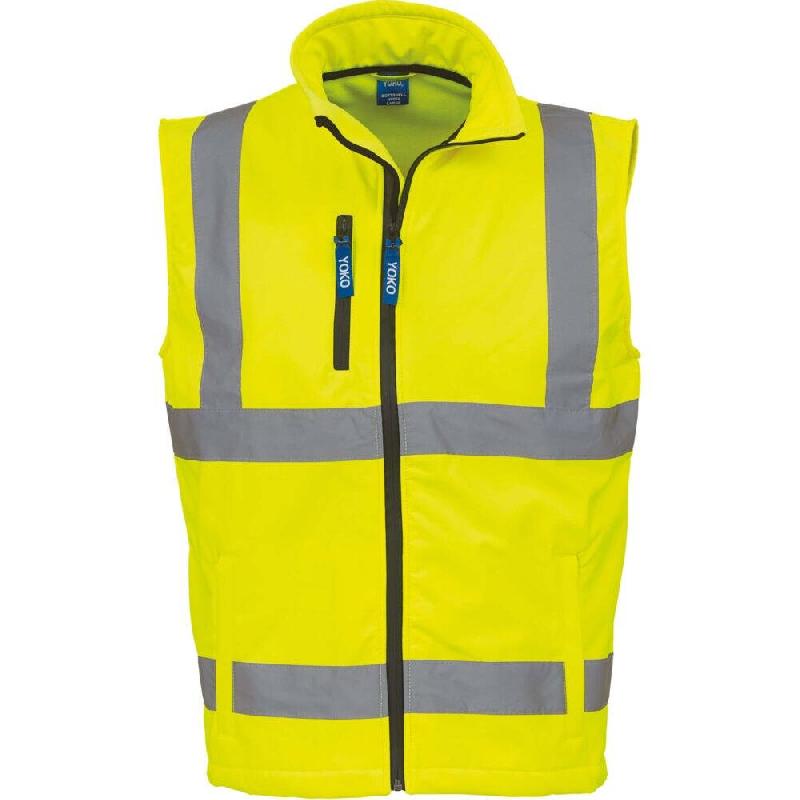 Bodywarmer softshell haute visibilité  jaune T.S Yoko - S jaune polyester 6933883200356_0
