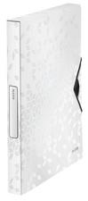 BOÎTE DE RANGEMENT WOW, A4, PP, BLANC MÉTALLISÉ - LOT DE 3