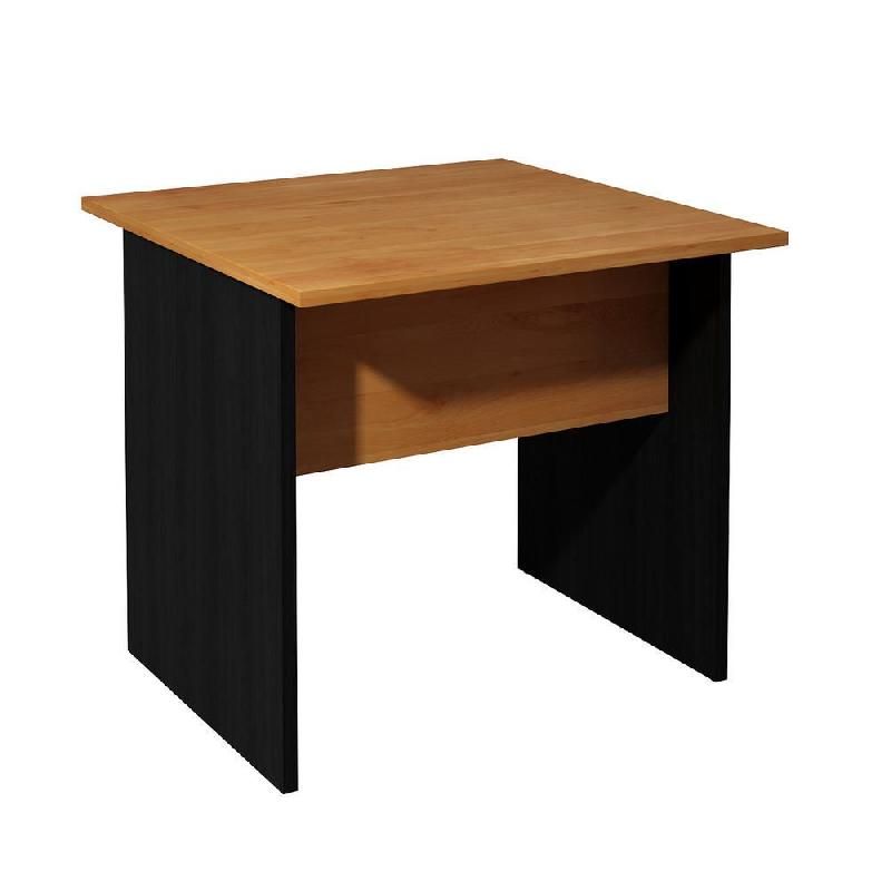 BUREAU DROIT PRONTO - L.80 X P.80 CM - PLATEAU AULNE - PIEDS PLEINS  NOIR