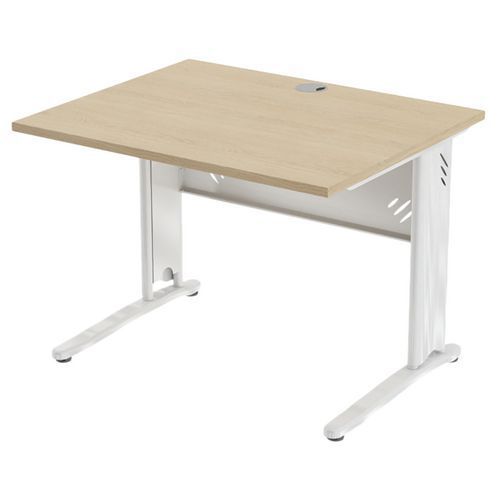 BUREAU MÉTA VDF MÉTAL 100 X 80 CM CHÊNE BLANC - MBA