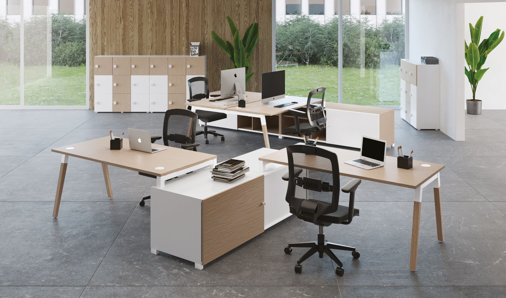 Bureau open space ergonomique et modulable pour équipes collaboratives_0