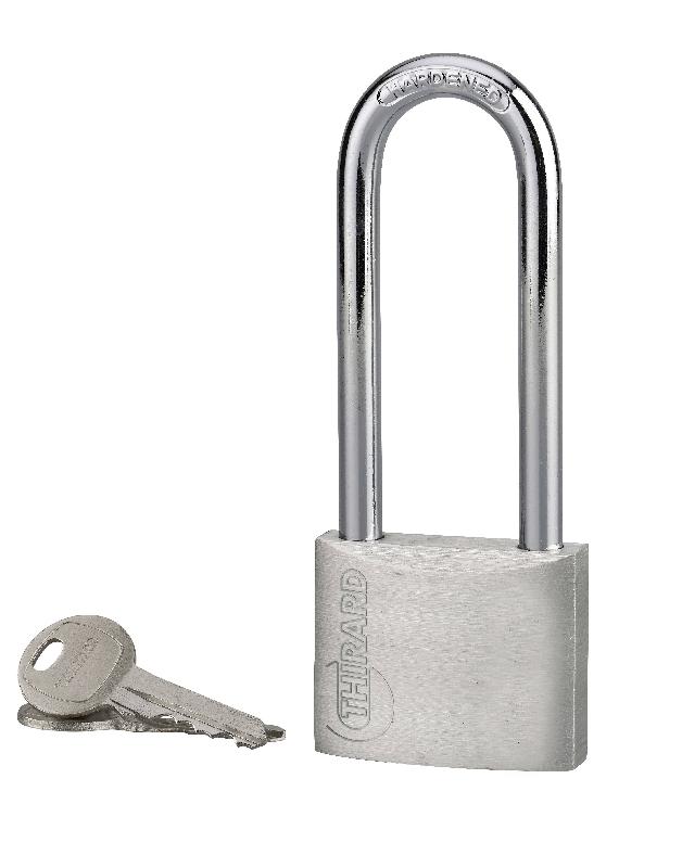 Cadenas à clé Thirard - Aluminium massif 40 mm - Anse 1/2 haute - Double arage et mécanisme à goupilles_0