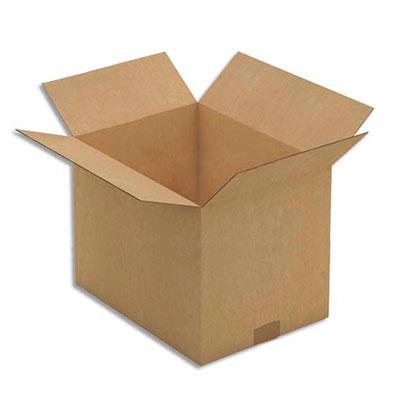 CAISSE CARTON BRUNE - DOUBLE CANNELURE - 31 X 22 X 25 CM - LOT DE 15