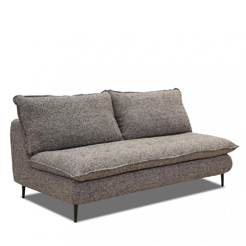 CANAPÉ LIT COMPACT 3 PLACES EXPRESS LISBONNE 140CM SOMMIER À LATTES MATELAS 13CM TISSU TWEED GRIS CHINÉ_0