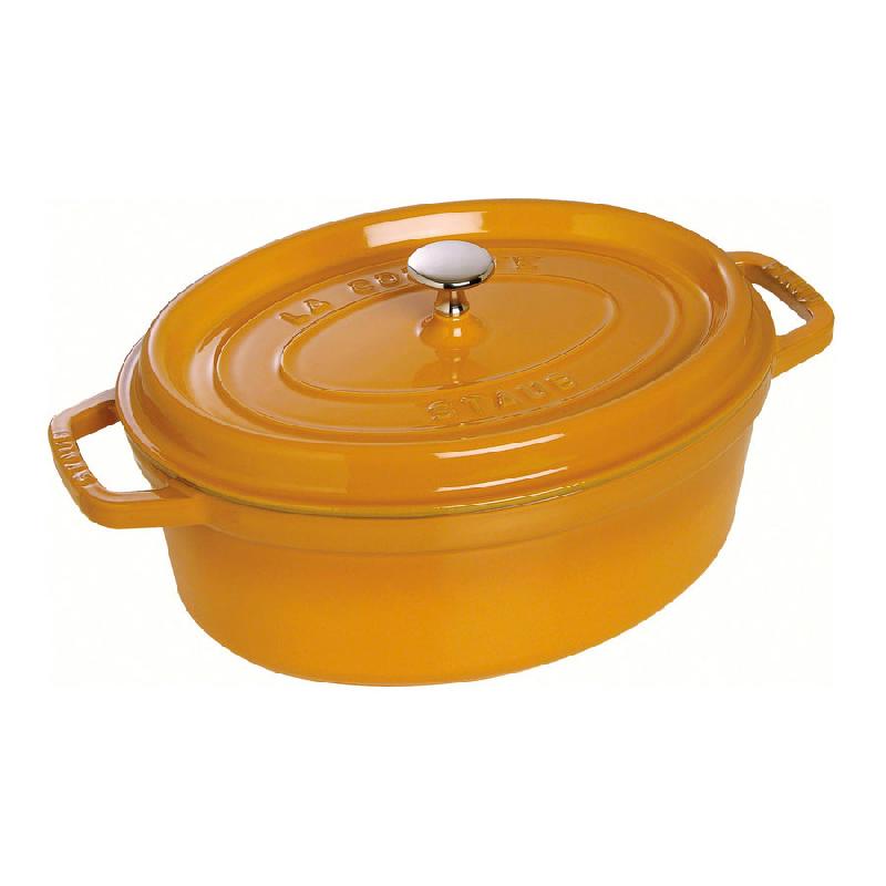 COCOTTE EN FONTE OVALE 31 CM JAUNE MOUTARDE - VITAMINES - STAUB