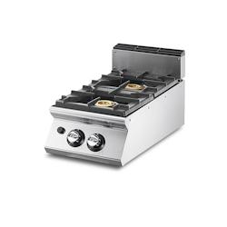 Virtus group - Cuisinière à gaz à 2 brûleurs 6 kW chacun - Plateau de travail embouti en inox - VS7040PCGST - 7864909846458_0
