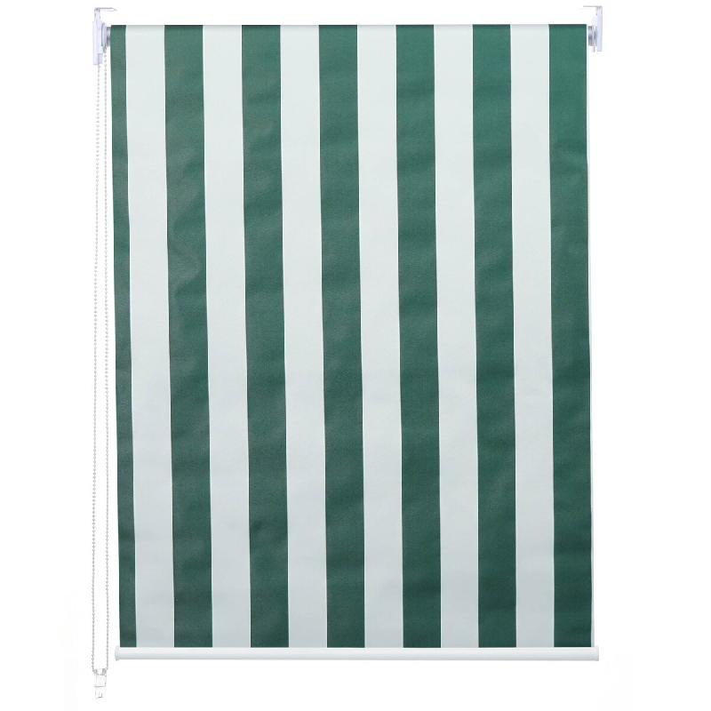 Décoshop26 - Store enrouleur de fenêtre occultant protection solaire store à tirage latéral 80x230cm opaque vert blanc 04_0004472 - blanc 30004716_0