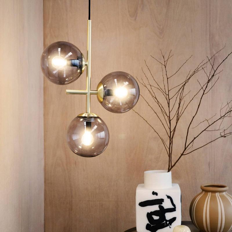 DYBERG LARSEN COMO SUSPENSION, 3 LAMPES, LAITON