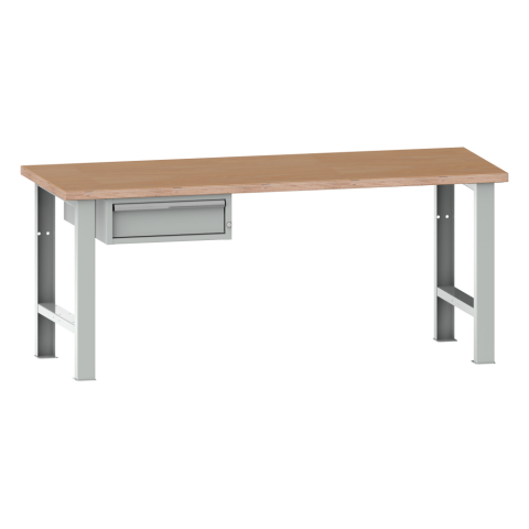 ÉTABLI LISTA 27X36E - H 84 X L 200 X P 75 CM 1 TIROIR MULTIPLEX KEY LOCK GRIS CLAIR RAL 7035