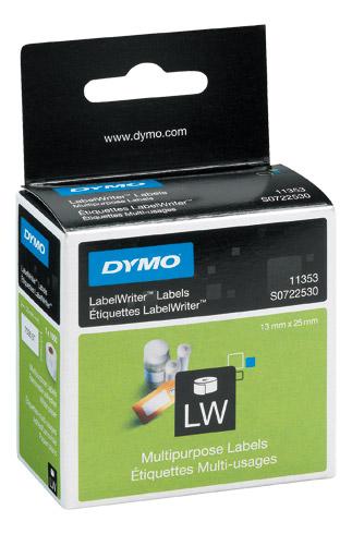 ETIQUETTE 25 X 12 MM DYMO - 2 ROULEAUX DE 500