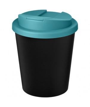 GOBELET RECYCLÉ AMERICANO ESPRESSO ECO DE 250 ML AVEC COUVERCLE ANTI-DÉVERSEMENT - BLEU AQUA - MUGS PUBLICITAIRES PERSONNALISÉS