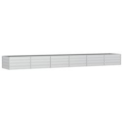 Helloshop26 - Jardinière bac lit surélevé plantes fleurs terrasse jardin de jardin 480 x 80 x 45 cm acier galvanisé argenté Argent 02_0039452 - 3_0