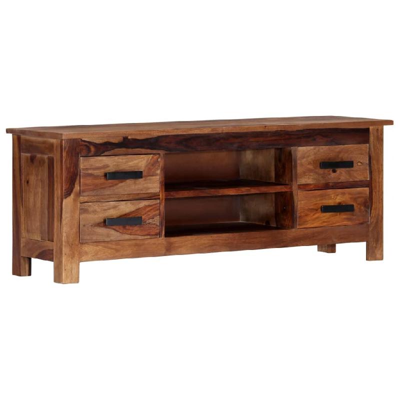 Helloshop26 - Meuble télé buffet tv télévision design pratique 110  cm bois de sesham solide 2502278 - 3001592988377_0
