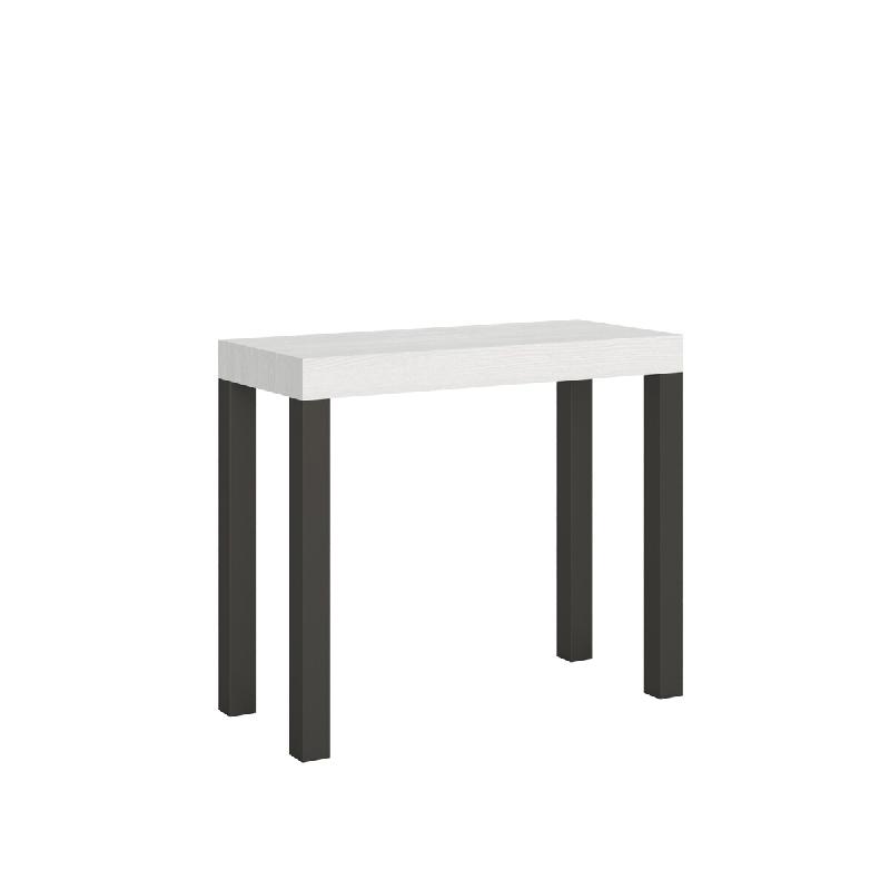 Itamoby Console Extensible 90X40/196 Cm Everyday Small Frêne Blanc Structure Anthracite - blanc VE196COEVEFOL-BF-AN_0