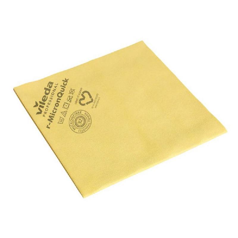 LAVETTE MICROFIBRE NON TISSEE VILEDA - USAGE LONG - JAUNE - SACHET DE 5