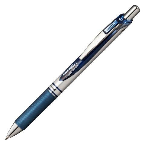 LOT DE 2 - STYLO ROLLER PENTEL ENERGEL BL77 RÉTRACTABLE POINTE 0,7 MM - ÉCRITURE MOYENNE BLEU NUIT