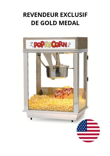 Machine à pop corn profesionnelle 12 oz (340 grammes) gold medal modèle whizbang inox_0