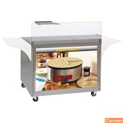 Meuble à crêpes en inox sur roulettes - BRET/MRX avec vitre pare-haleine et affichage lumineux_0