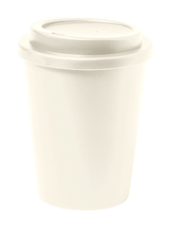 Mug thermos - isotherme à double paroi en plastique PP - 300 ml avec couvercle_0