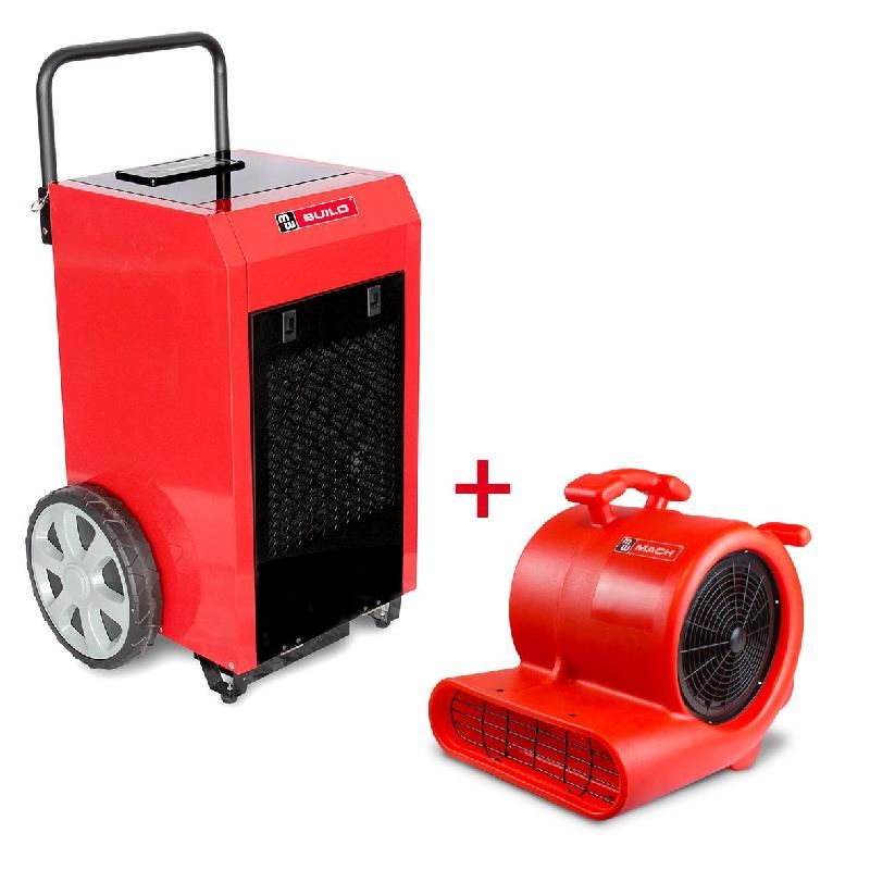 PACK DÉSHUMIDIFICATEUR MOBILE INDUSTRIEL 90 L/JOUR + VENTILATEUR SÉCHEUR 250 W MW-TOOLS BDM90SETR