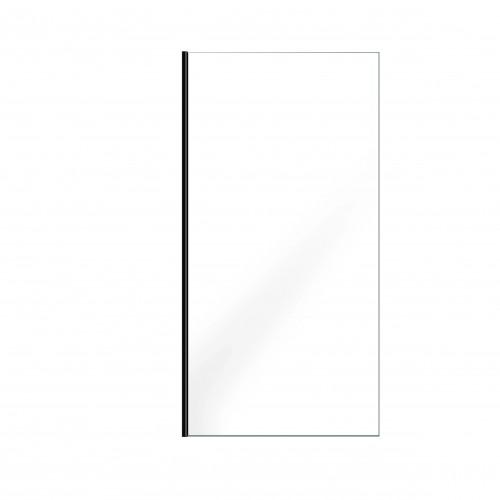 PAROI DE DOUCHE FIXE NOIRE PARMA 2 - VERRE TRANSPARENT - 100 CM AURLANE