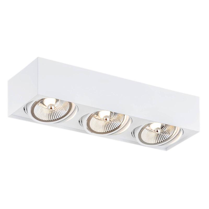 ARGON PLAFONNIER AVEC SPOTS RONDA, TROIS LAMPES, BLANC