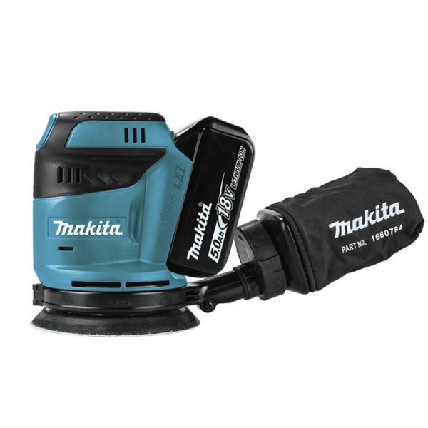 PONCEUSE EXCENTRIQUE MAKITA DBO180RMJ 125 MM 18V 2 X 5 AH LI-ION EN COFFRET MAKPAC