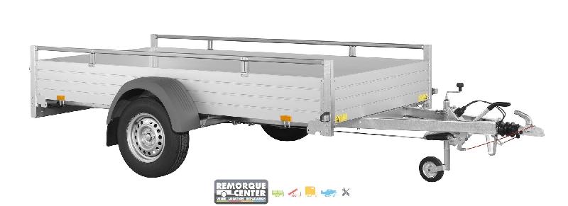 Remorque freinée aluminium - MCALU - DW150 - 1 essieu - PTAC 1500 Kg - 255 x 153 cm - Saris_0
