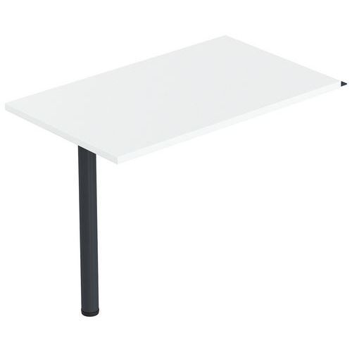 RETOUR ISIA 100 X 60 CM + 1 PIED MÉTAL BLANC/ANTHRACITE - MBA