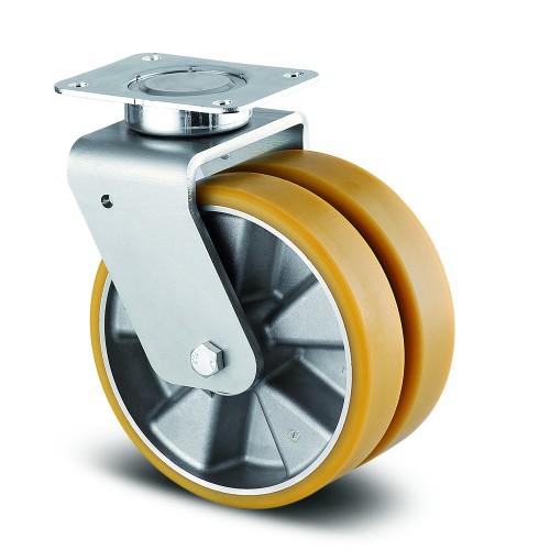 ROULETTE DOUBLE PIVOTANTE - ACIER EMBOUTI - CHARGE LOURDE - Ø 125 MM - DELTA TWIN TENTE