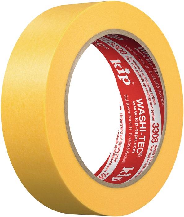 Ruban de recouvrement 3308 WASHI-TEC® Premium Plus Goldkrepp® - lisse jaune - 50 m x 36 mm - rouleau KIP_0