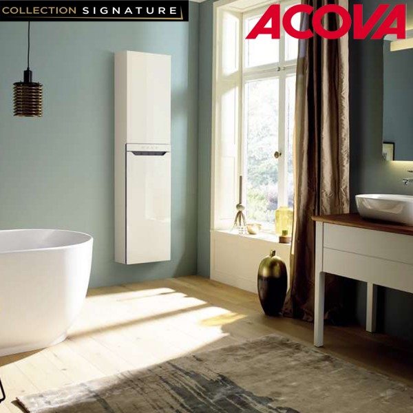 SÈCHE-SERVIETTE ACOVA ZENIA ELECTRIQUE SOUFFLANT 1225W (225W + 1000W ) BLANC OUVERTURE À DROITE AZNRW-100-045