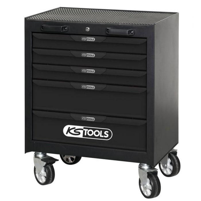 Servante d'atelier 5 tiroirs - KS TOOLS 11581630 - 4 roues, fermeture centralisée, charge 700 kg_0