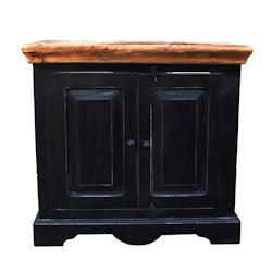 SIT Möbel Meuble sous-vasque | 2 portes | Manguier et MDF | Noir avec plateau miel | L 66 x P 41 x H 60 cm - multicolore multi-matériau 05898-11_0
