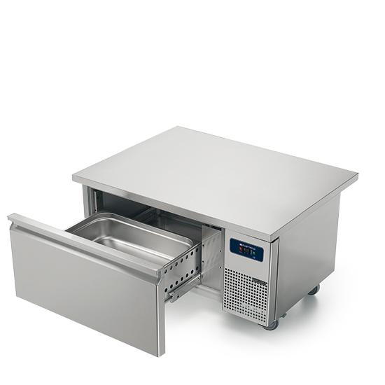 Soubassement réfrigéré professionnel avec 1 tiroirs gn 2/1 h=150 mm pour appareils de cuisson l=1200 - BNB0040/900_0