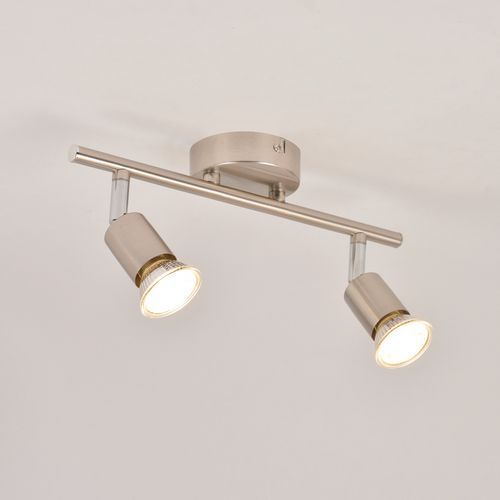 SPOT BASE RONDE ANDY EN MÉTAL 2 LUMIÈRES ALU BROSSÉ - COREP