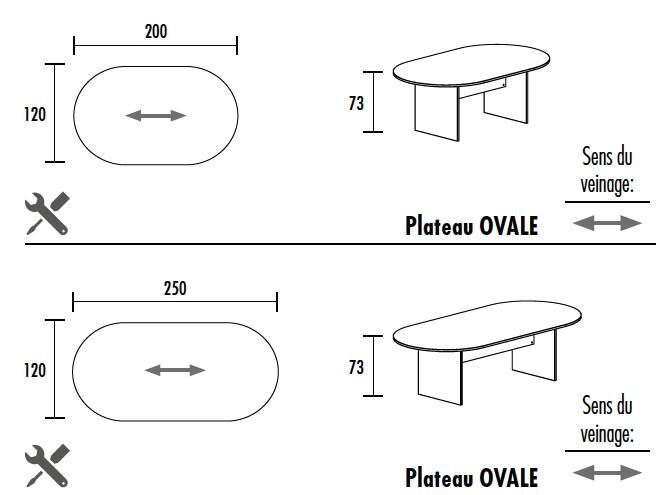 Table de réunion ovale Kate - Mobel Linea - 250, Chêne moyen_0
