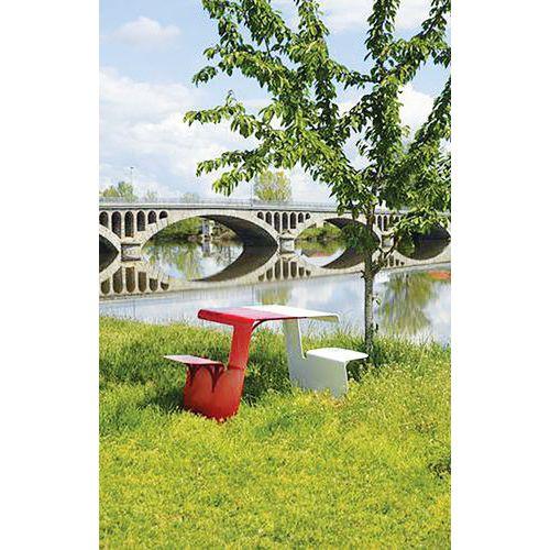 TABLE PIKNIK 2 PLACES ROUGE/BLANC