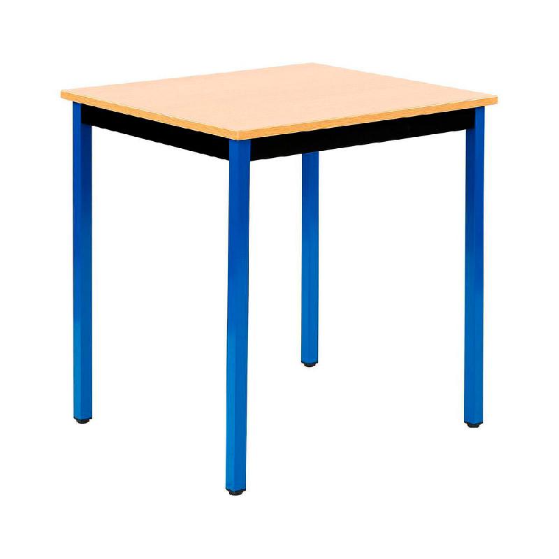TABLE POLYVALENTE RECTANGLE - L. 70 X P. 60 CM - PLATEAU HETRE - PIEDS BLEUS