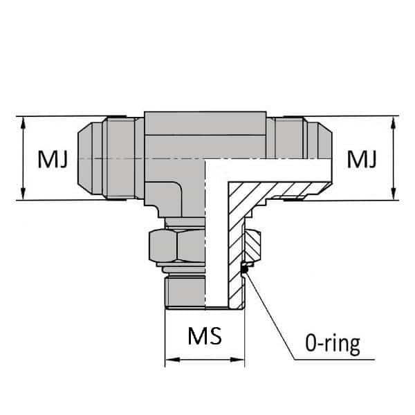 Tés - Orientable mâle JIC x mâle SAE - 7/8' , 22.22 , 1