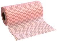 TORCHON & CHIFFON DE NETTOYAGE, SUR ROULEAU, ROUGE - LOT DE 4