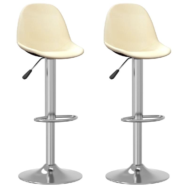 VidaXL Tabourets de bar lot de 2 crème tissu Modèle Nova Ligne - 333383_0