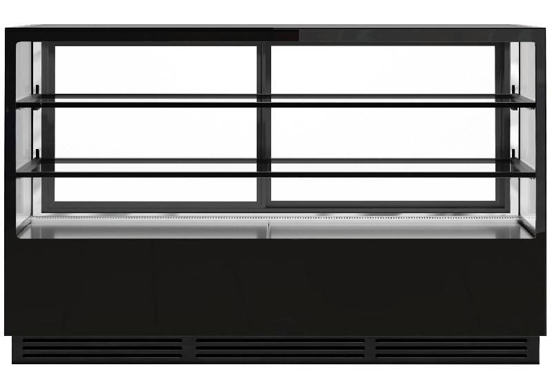 Vitrine réfrigérée de présentation avec service-arrière - L200 x P72 cm - éclairage LED et 2 étagères réglables_0